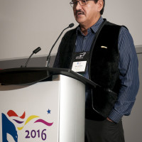 Harry Flaherty of Qikiqtaaluk Corporation presents during the Economic Development session.